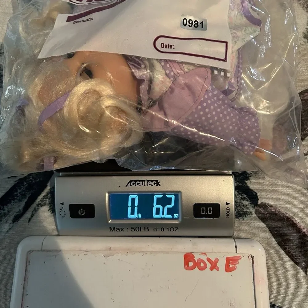Vintage Simba My Love 90’s Baby Doll Open Close Eyes Blonde Purple Floral READ